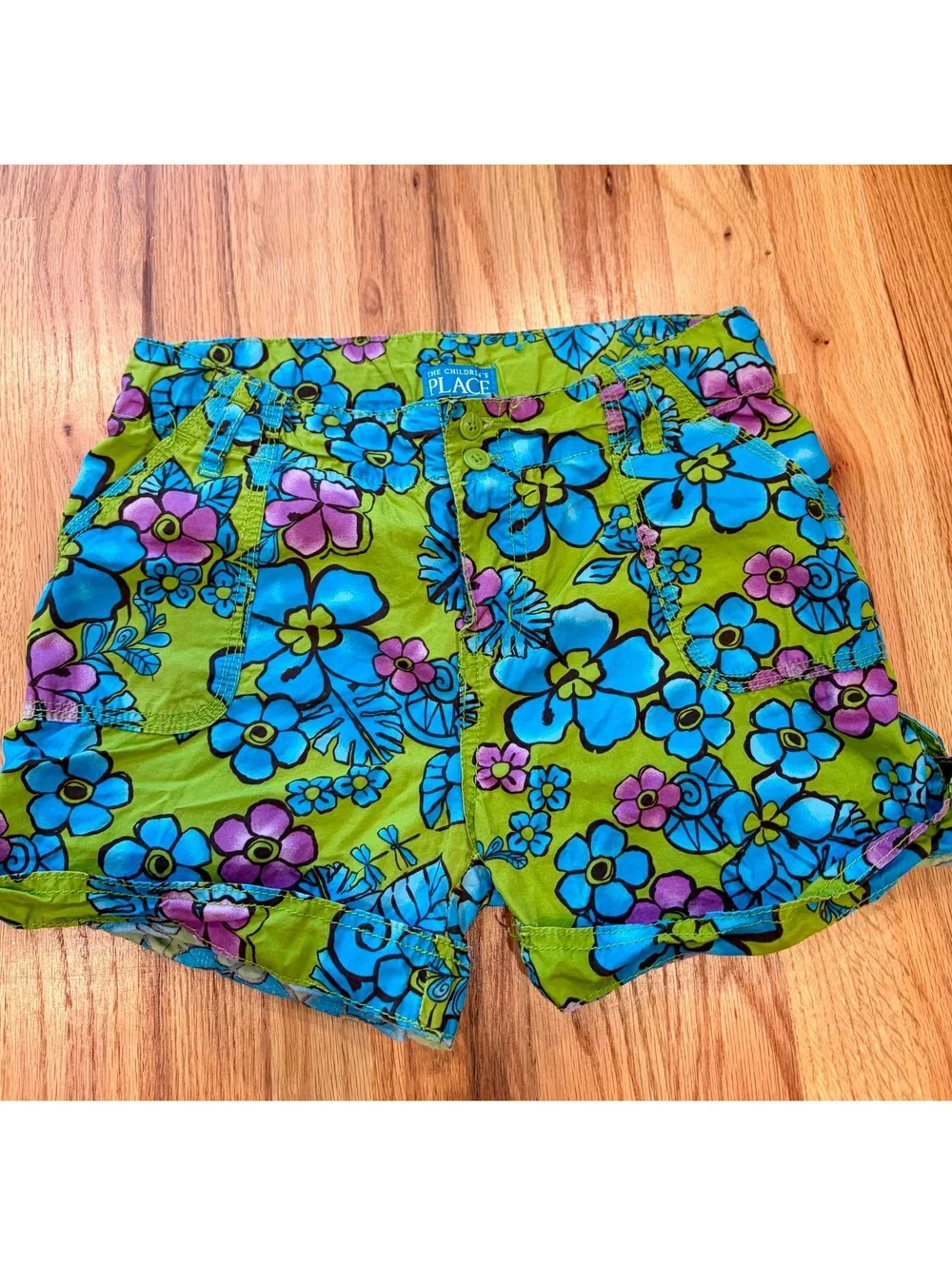 The Children’s Place Girls Size 12 Y2K Floral Cotton Shorts Tropical